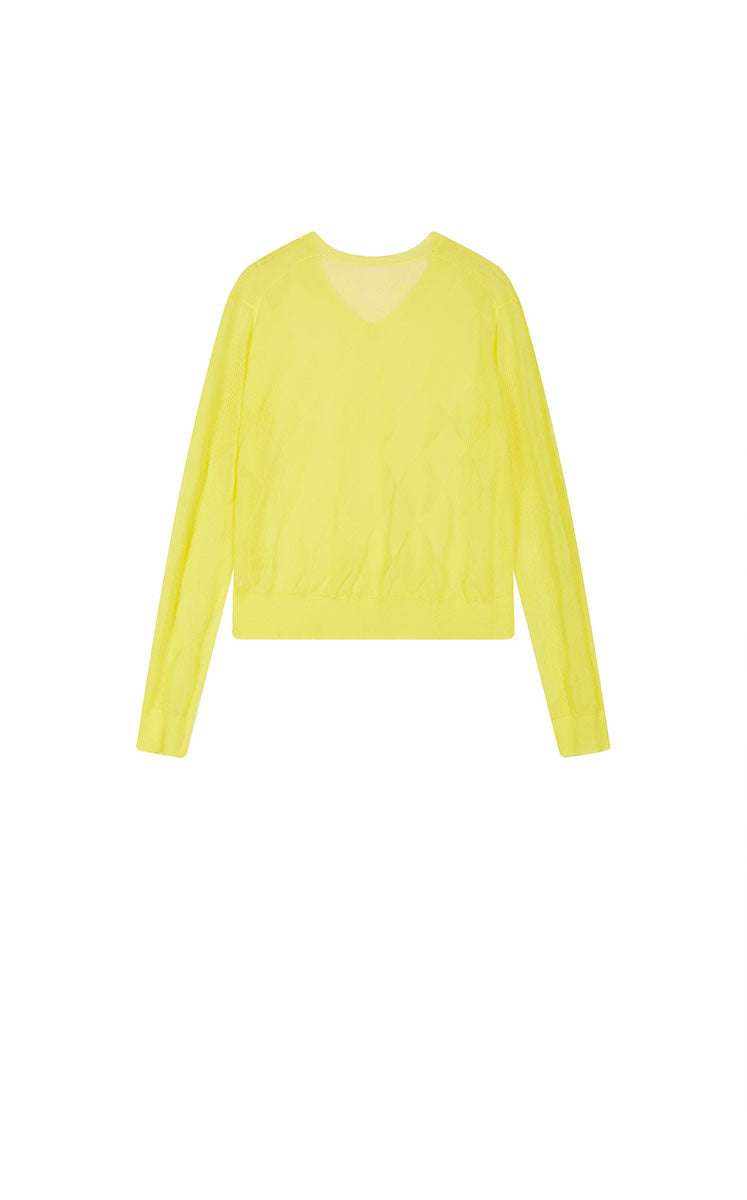 Sweater / JNBY Cotton Blend V-Neck Textured Knit