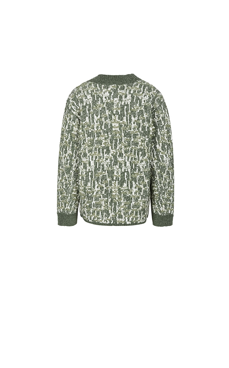 Sweater / CROQUIS Textured Jacquard V-Neck Sweater