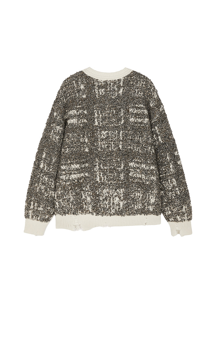 Sweater / CROQUIS Gold-Jacquard Gradient Check Sweater