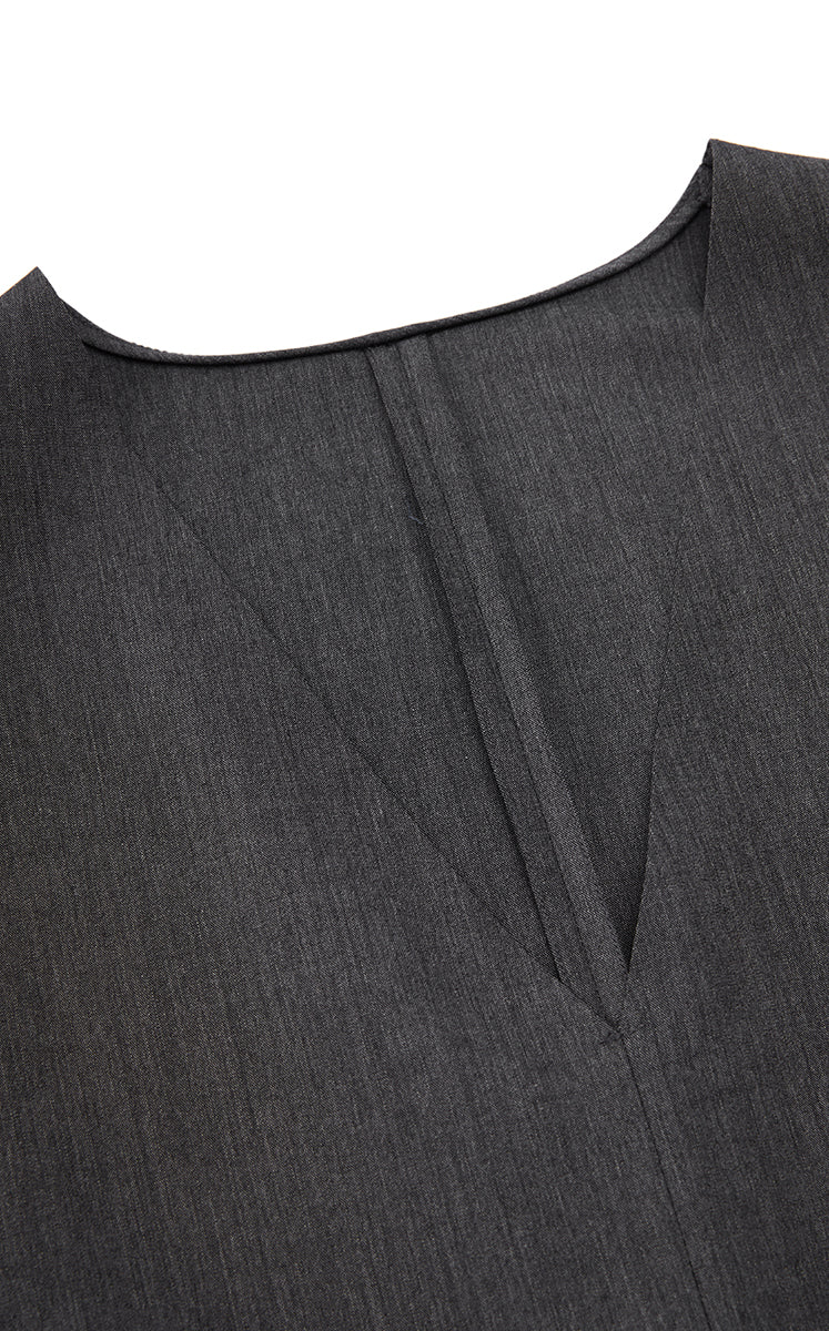 Dress / JNBY V-Neck Pleated Maxi Dress