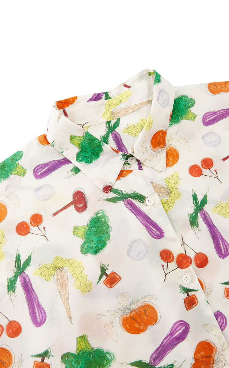 Shirt / JNBY Printed Cotton Short Sleeve Shirt