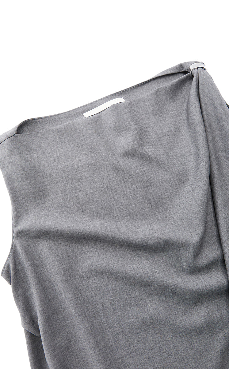 Dress / JNBY Wool Silk Draped Sleeveless Dress