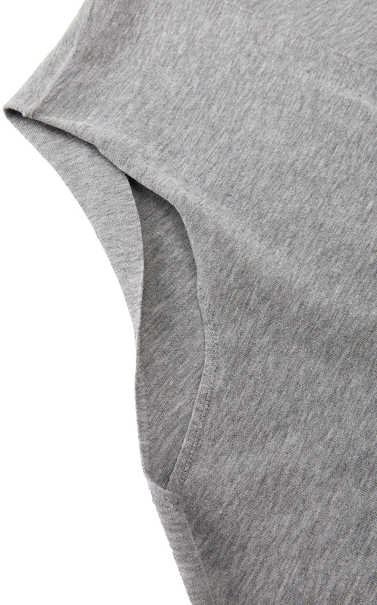 Knit Top / JNBY Deep V Cotton Blend Folded Waist Slim Vest