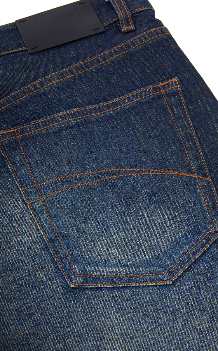 Pants / JNBY Washed Cropped Wide-Leg Denim Pants