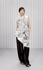 Dress / JNBY Hand-Drawn Floral Cotton Sleeveless Dress