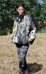 Coat / JNBY A-Line Jacquard Wool Blend Jacket