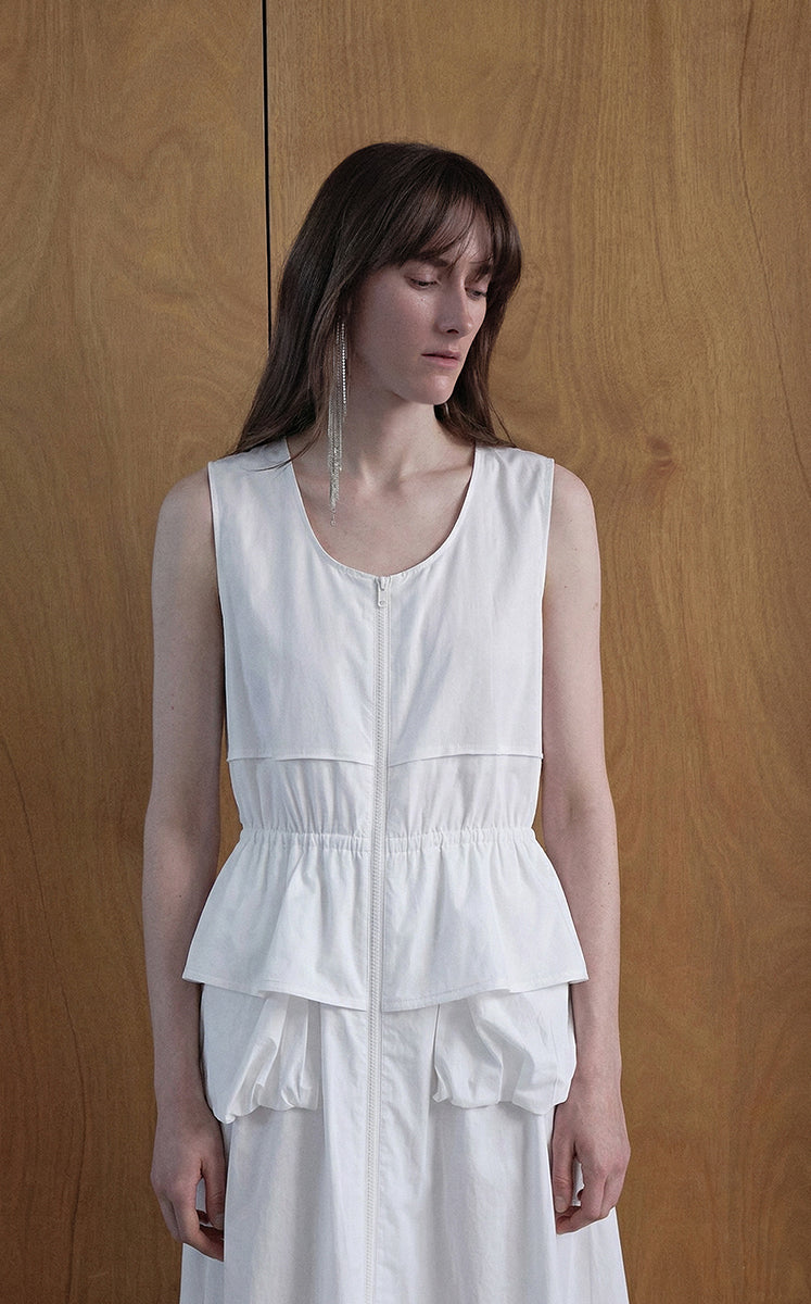 Dress / JNBY Cotton Blend A-Line Sleeveless Dress