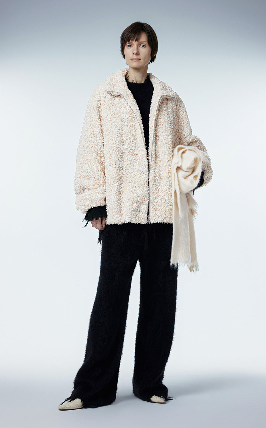 Coat / JNBY Cropped Faux Fur Coat