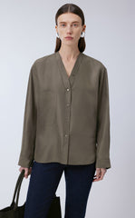 Shirt / JNBY V-neck Silk Shirt