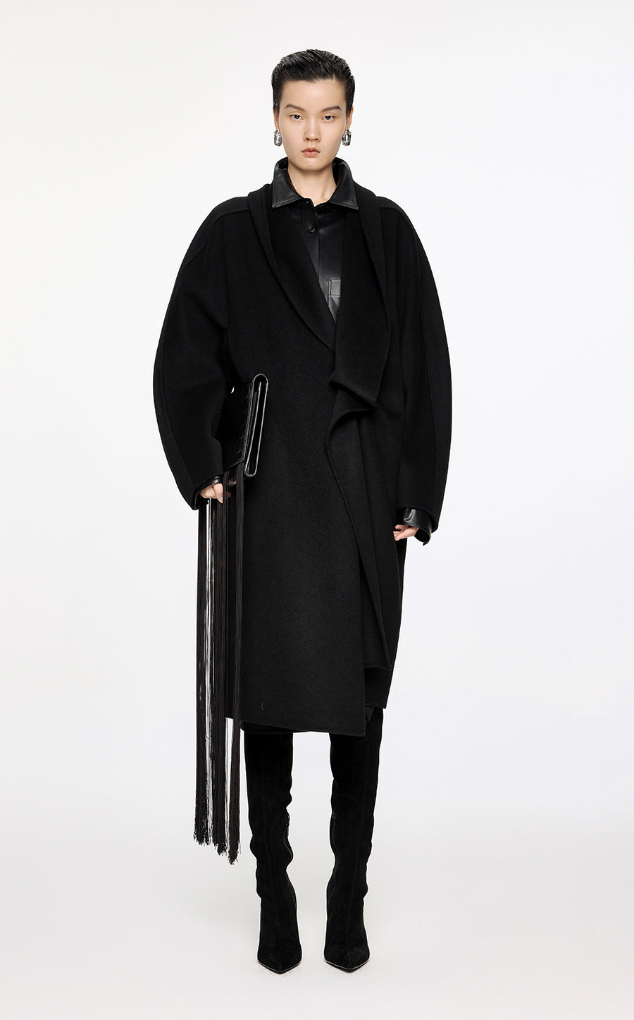 Coat / JNBY Pleated Wool Coat