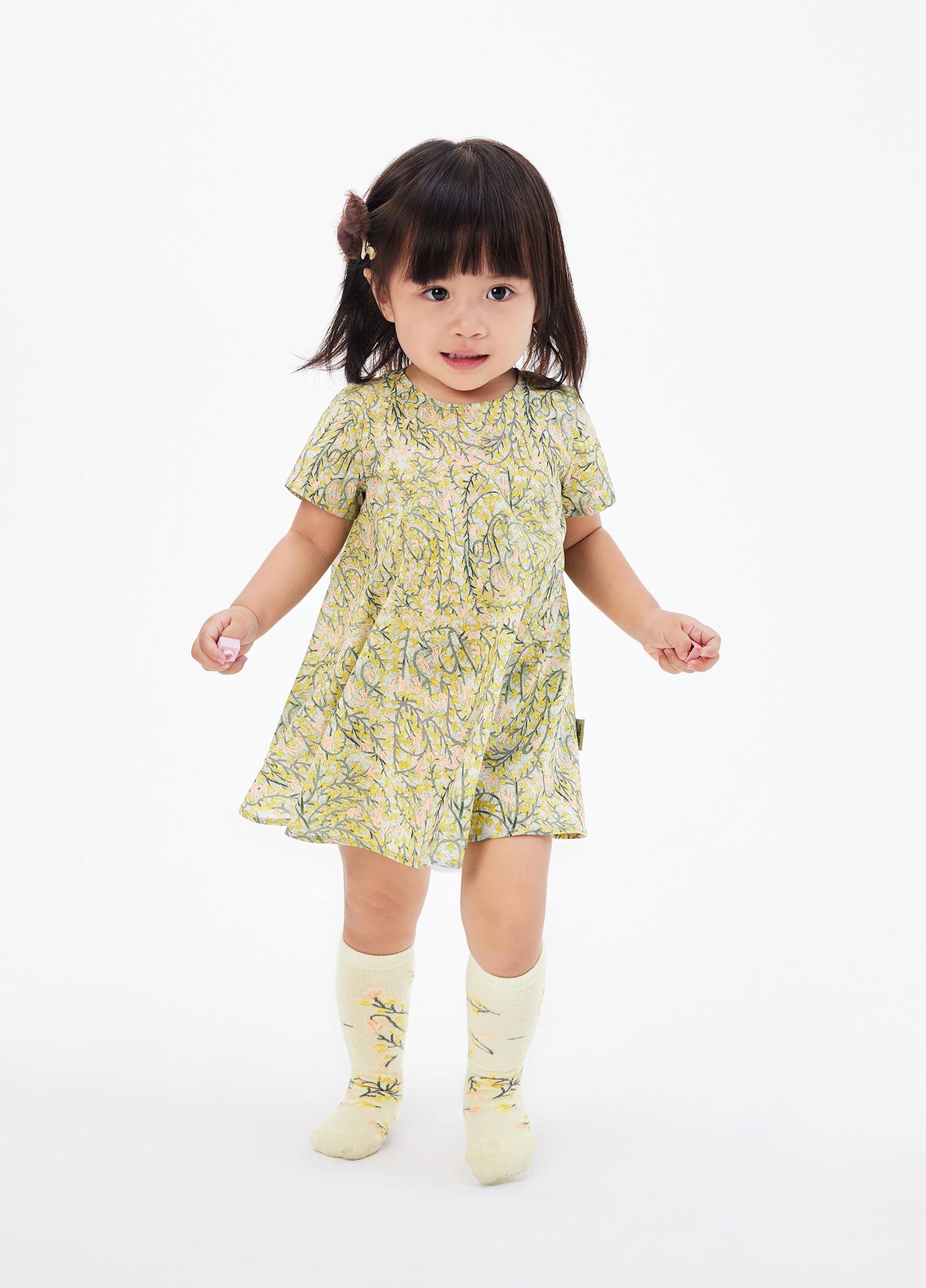 Dresses / jnby for mini Full Floral Print Short Sleeve Dress for Babies (100% Cotton)