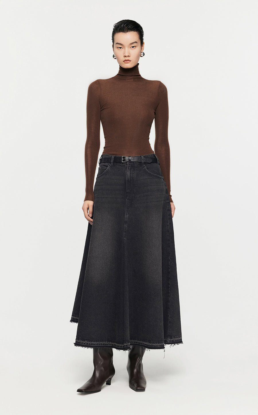 Skirt/JNBY A-line Loose Long Waist Skirt