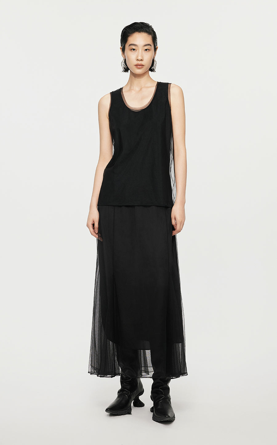 Skirt/JNBY A-line Pleated Long Skirt