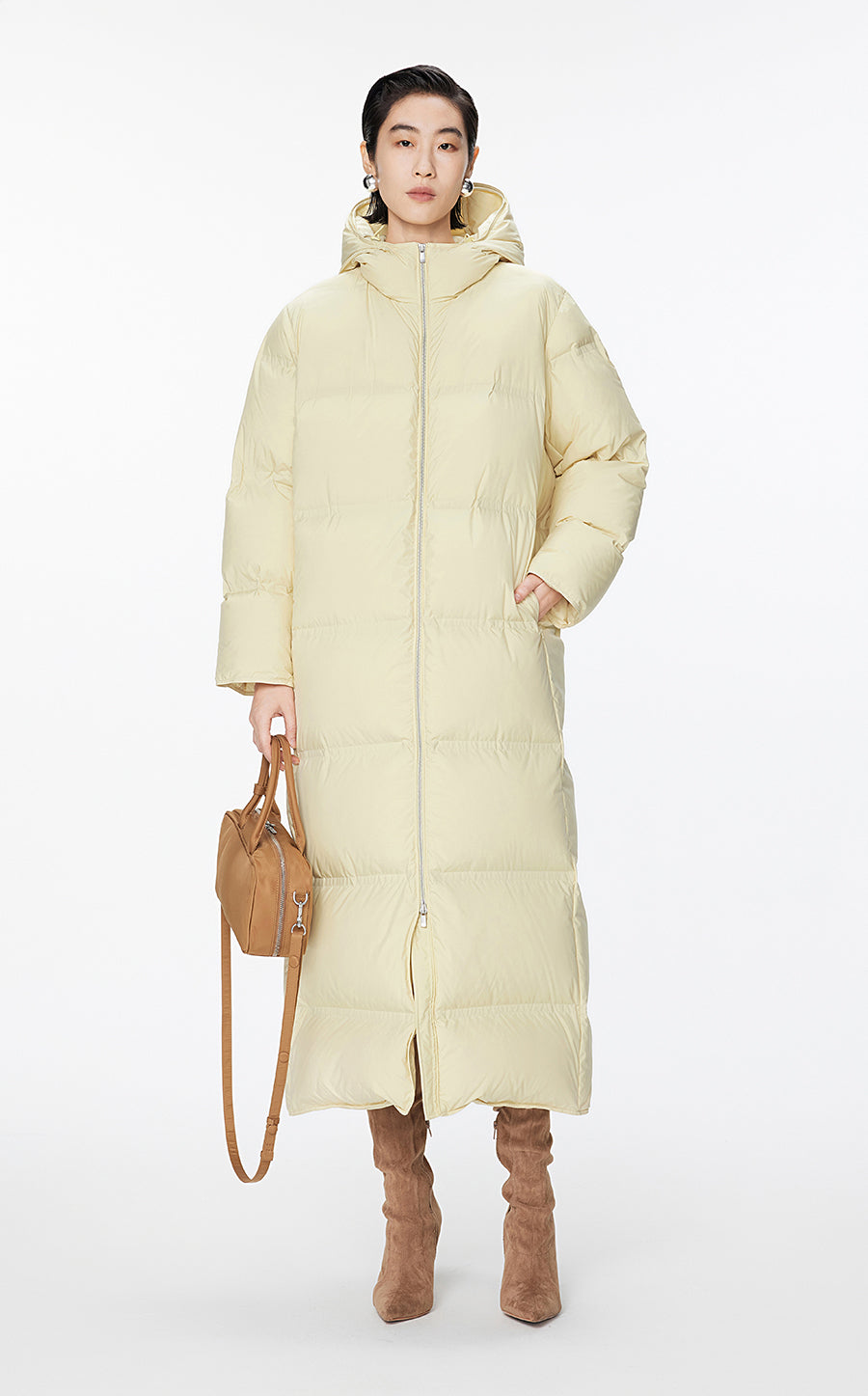 Coat / JNBY Luxe Ultra-Long Seamless Goose Down Coat