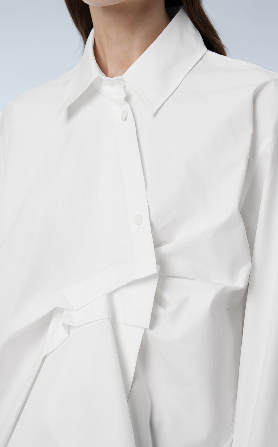 Shirt / JNBY Oversized Asymmetric Cotton Shirt