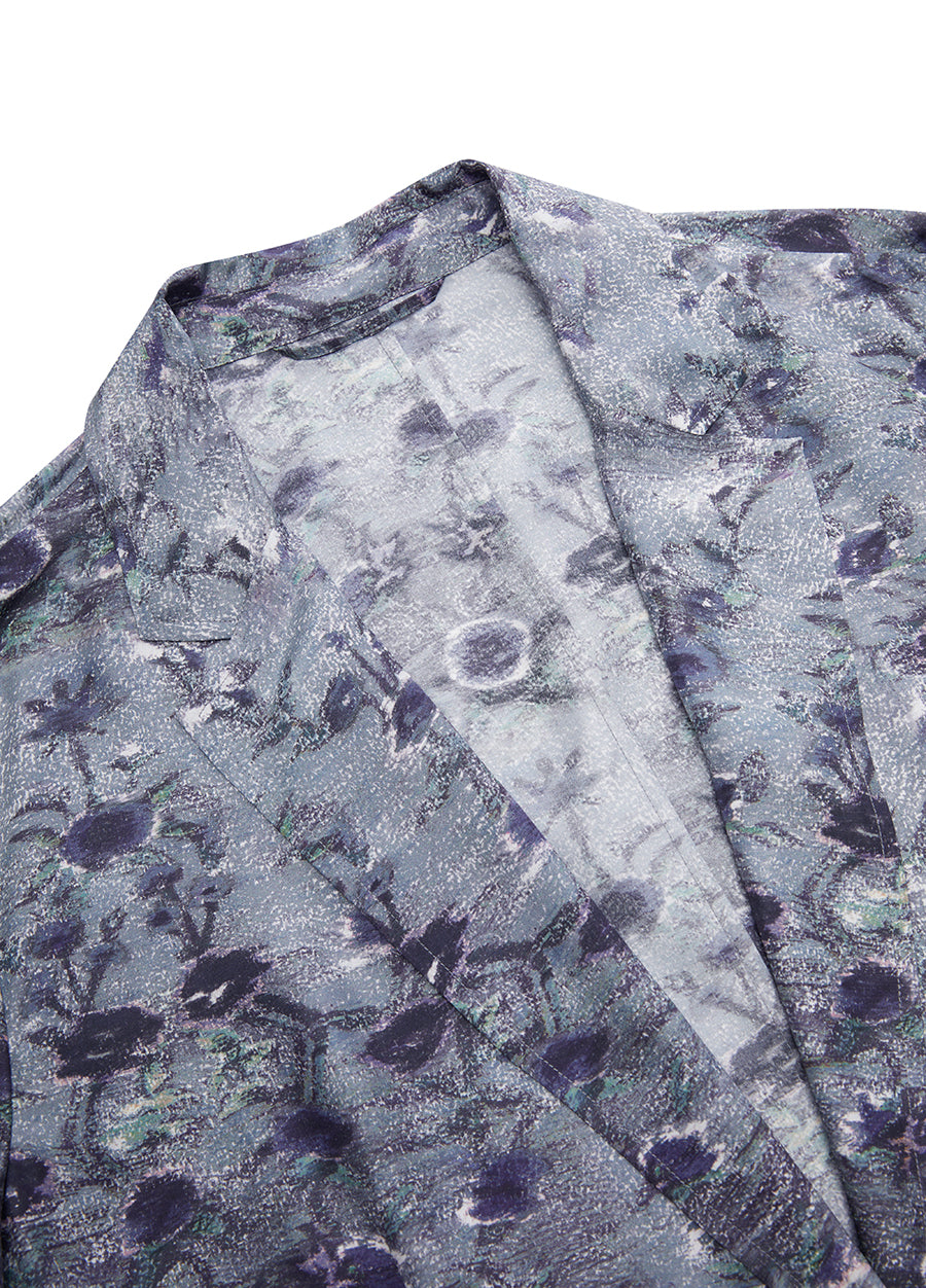 Blazer / JNBY Floral Print 100% Silk Blazer