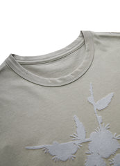 T-shirt / JNBY Crewneck Cotton T-shirt in Plum Bossom Pattern