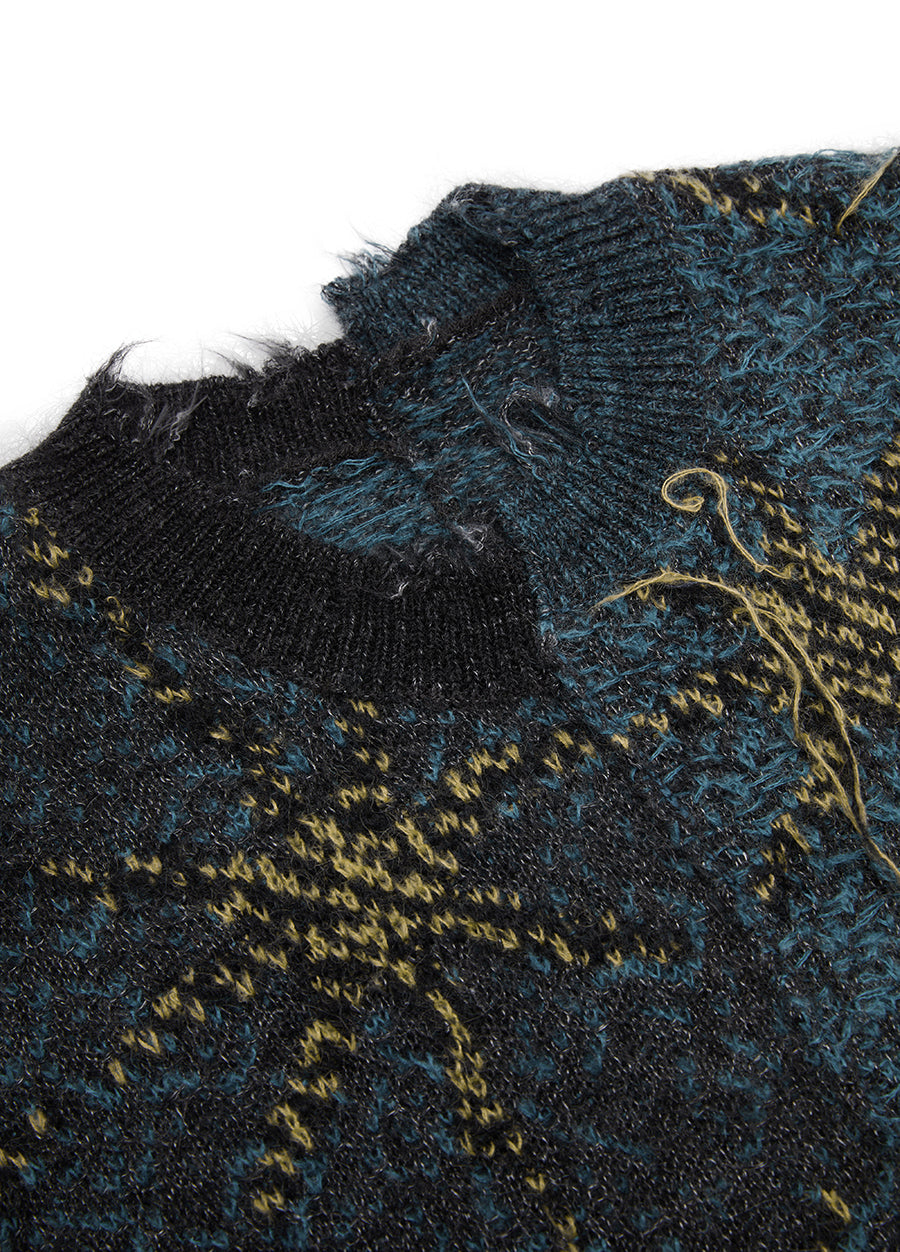 Sweater / JNBY Relaxed Star-print Mohair Pullover Sweater