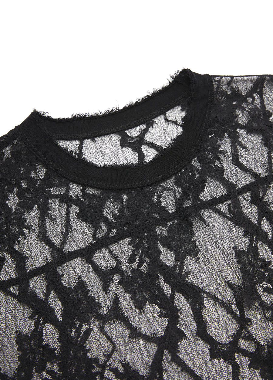 T-shirt / JNBY Round Neck Lace T-shirt