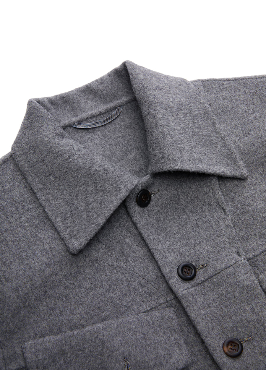 Coat / JNBY  Cropped Wool-blend Cashmere Classic Collar Jacket