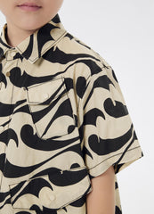 Shirt / jnby by JNBY Full Print Short Sleeve Shirt (100% Cotton)