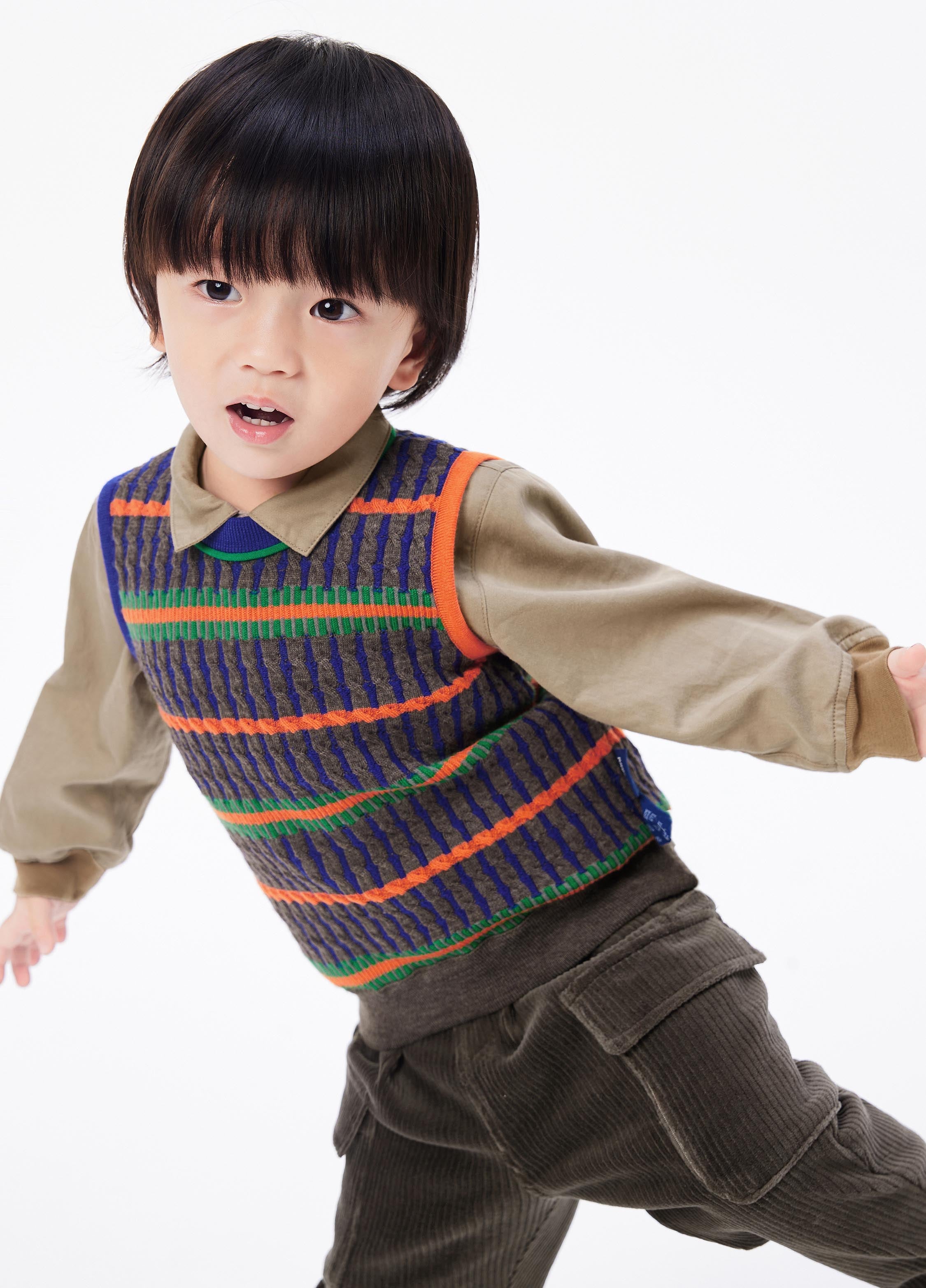 Vest / jnby for mini Stripped Knitted Vest