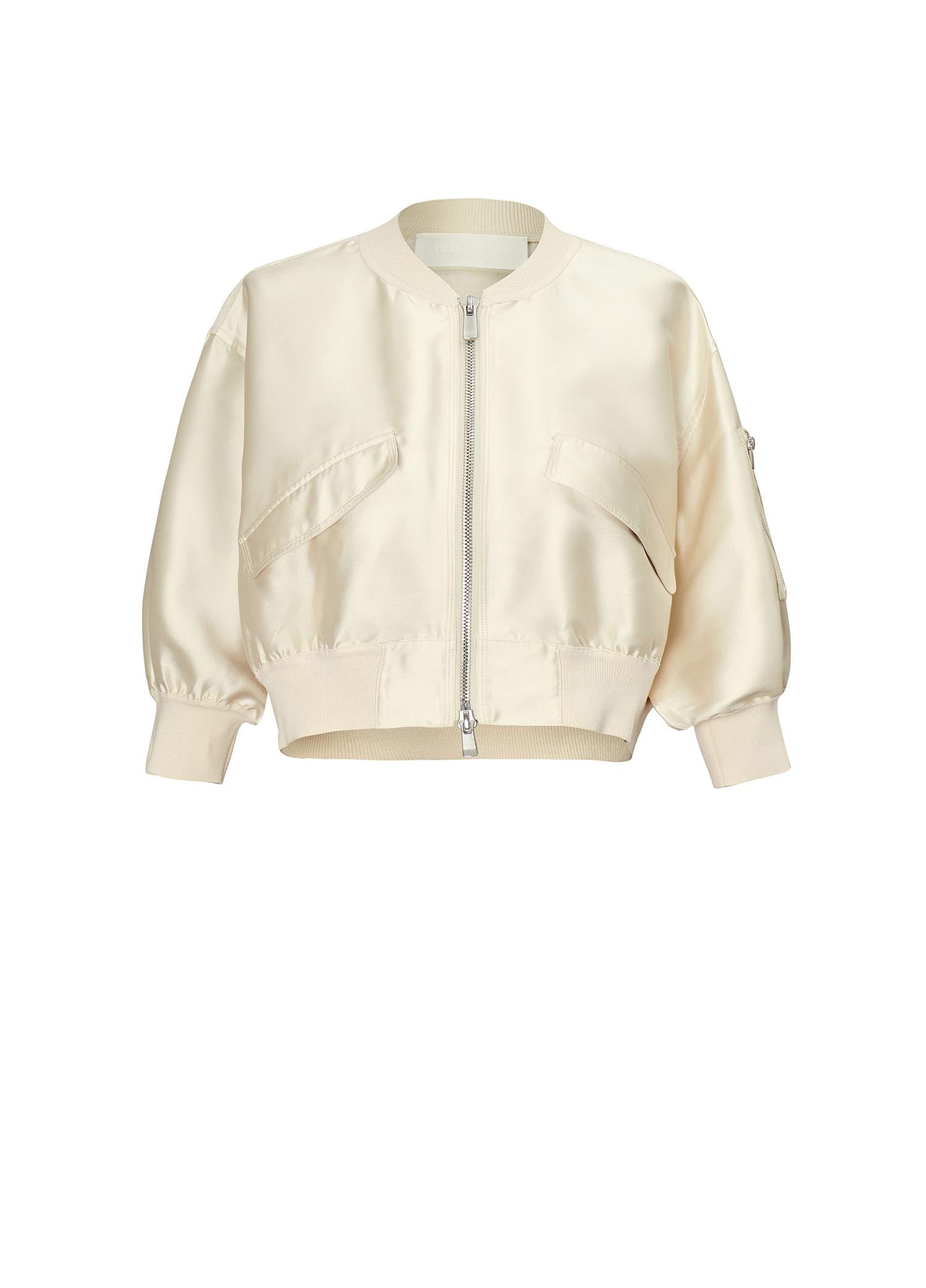 Jacket / Less & Samuel Silk Cropped Jacket