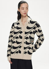 Cardigans / JNBY Mid Length Spray Print Long Sleeve Cardigan