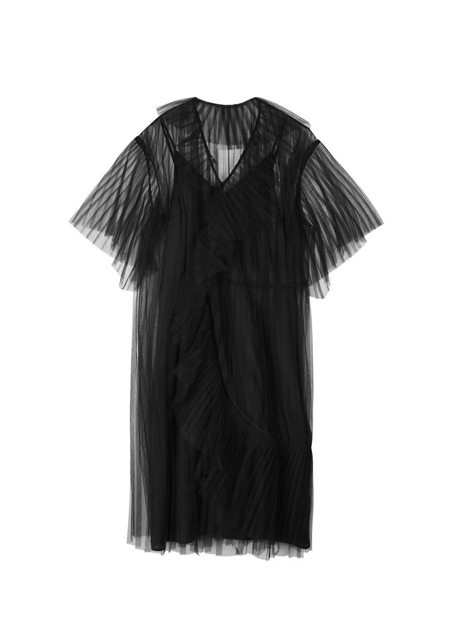 Dresses / JNBY Loose Fit Two-Piece Ruffled Mesh Dress