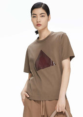 T-Shirt / JNBY Loose Fit Pyramid Print Short Sleeve T-Shirt