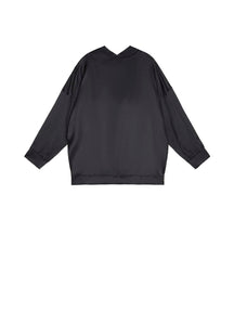 Shirts / JNBY Loose Fit Silk Hooded Long Sleeve Shirt
