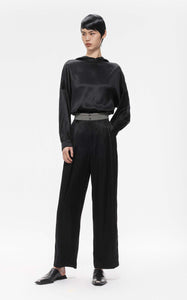 Shirts / JNBY Loose Fit Silk Hooded Long Sleeve Shirt