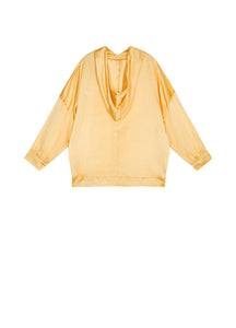 Shirts / JNBY Loose Fit Silk Hooded Long Sleeve Shirt