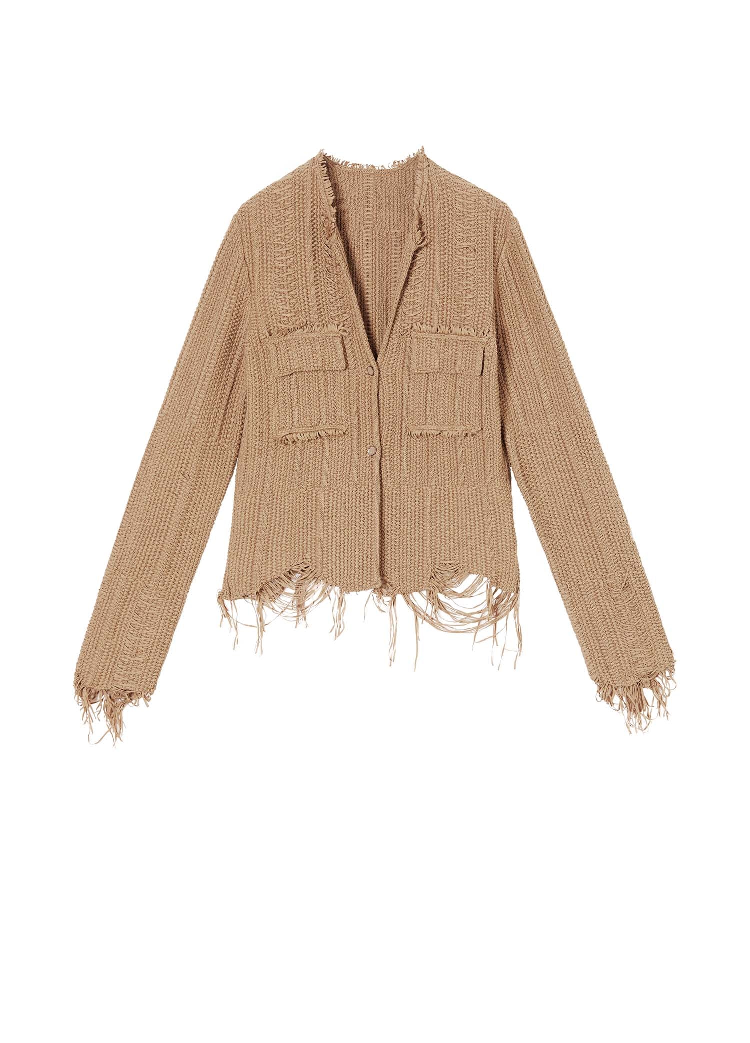 Cardigans / JNBY Woven Irregular H-Line Cropped Cardigan