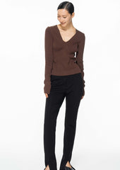 Sweaters / JNBY Slim Fit Long Sleeve V-Neck Pullover