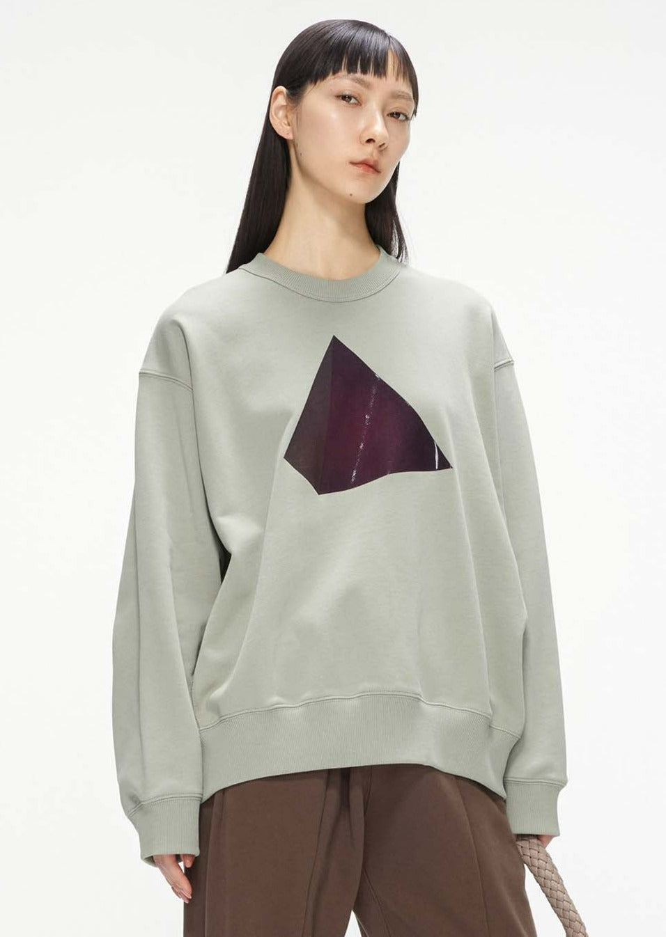 Sweaters / JNBY Loose Fit Pyramid Print Long Sleeve Crewneck Pullover