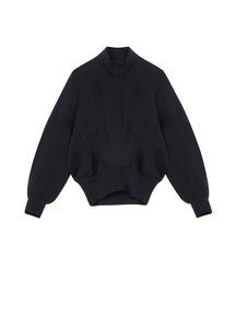 Sweaters / JNBY Loose Fit Vintage Zip-Up Stand-Collar O-Shape Pullover