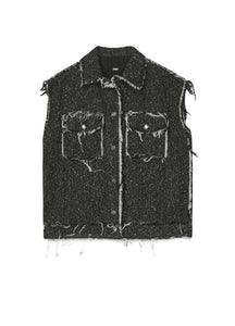 Vest / JNBY Loose Fit Turndown Collar Vintage Denim Vest