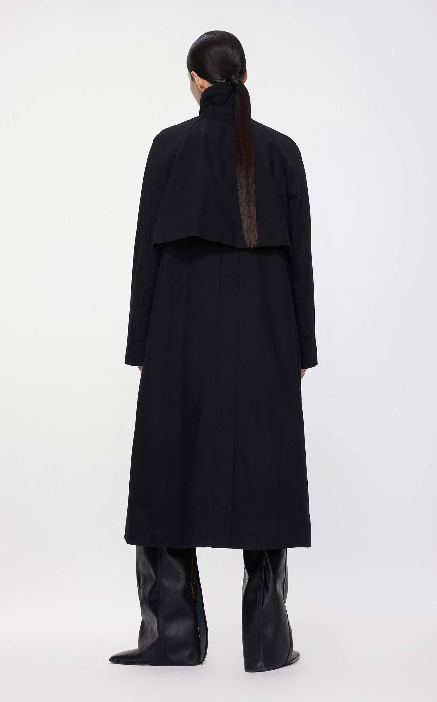 Coat / JNBY Loose Fit Turndown Collar H-Line Long Trench Coat