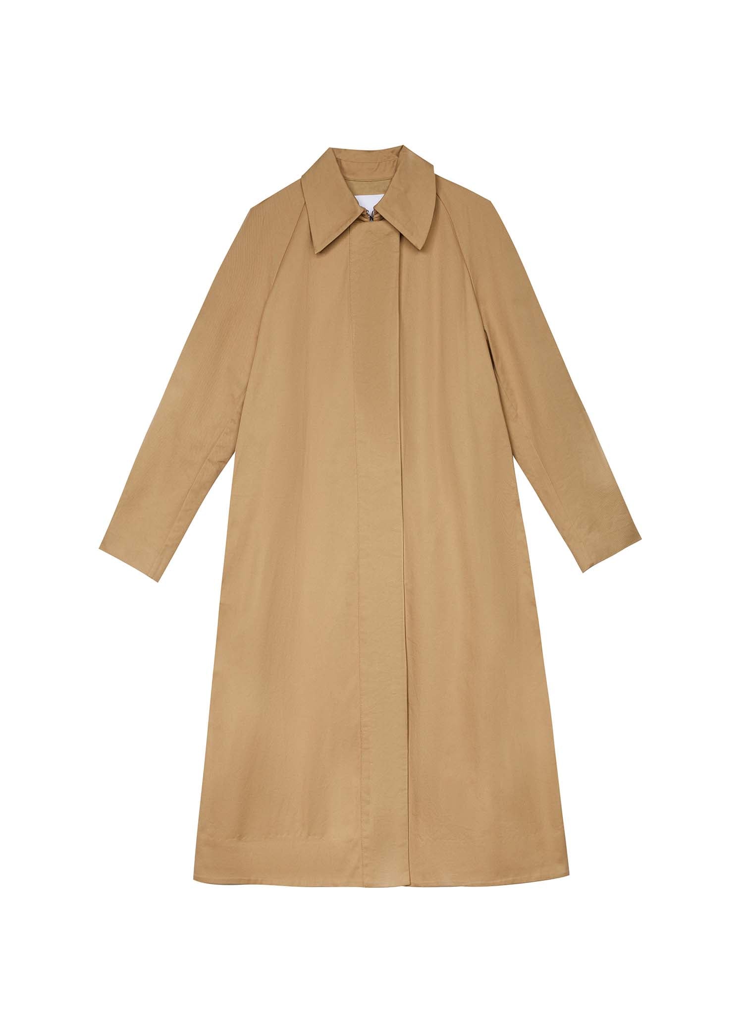 Coat / JNBY Loose Fit Turndown Collar H-Line Long Trench Coat