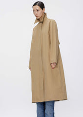 Coat / JNBY Loose Fit Turndown Collar H-Line Long Trench Coat