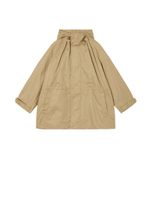 Coat / JNBY Loose Fit H-Line Hooded Trench Coat