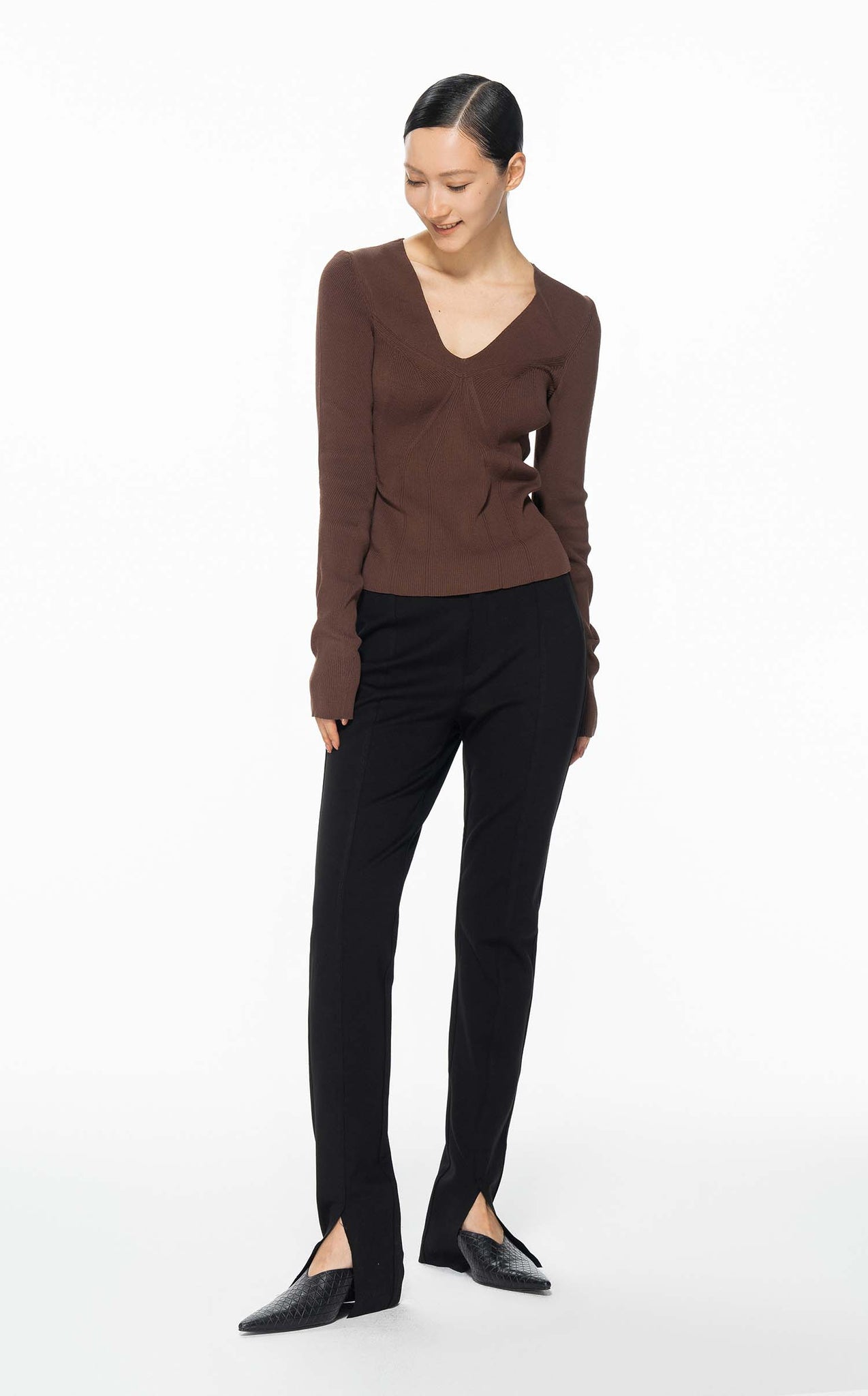 Pants / JNBY Slim Fit Ankle Split Straight Pants