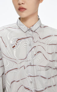 Shirts / JNBY Loose Fit Printed Cotton Long Sleeve Shirt