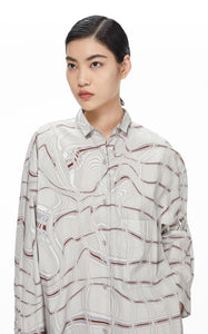 Shirts / JNBY Loose Fit Printed Cotton Long Sleeve Shirt