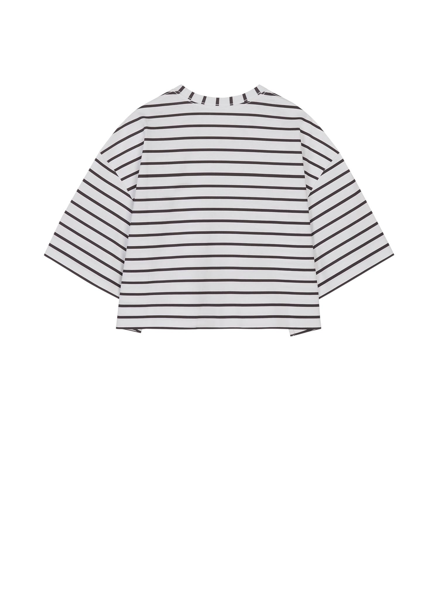 T-Shirt / JNBY Loose Fit Stripped H-Line Cotton T-Shirt