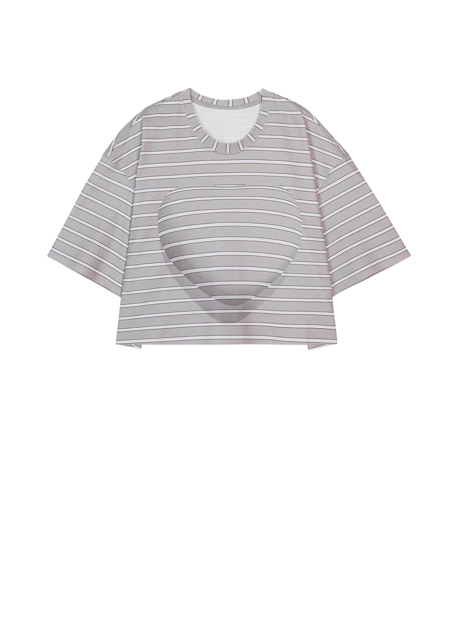 T-Shirt / JNBY Loose Fit Stripped H-Line Cotton T-Shirt