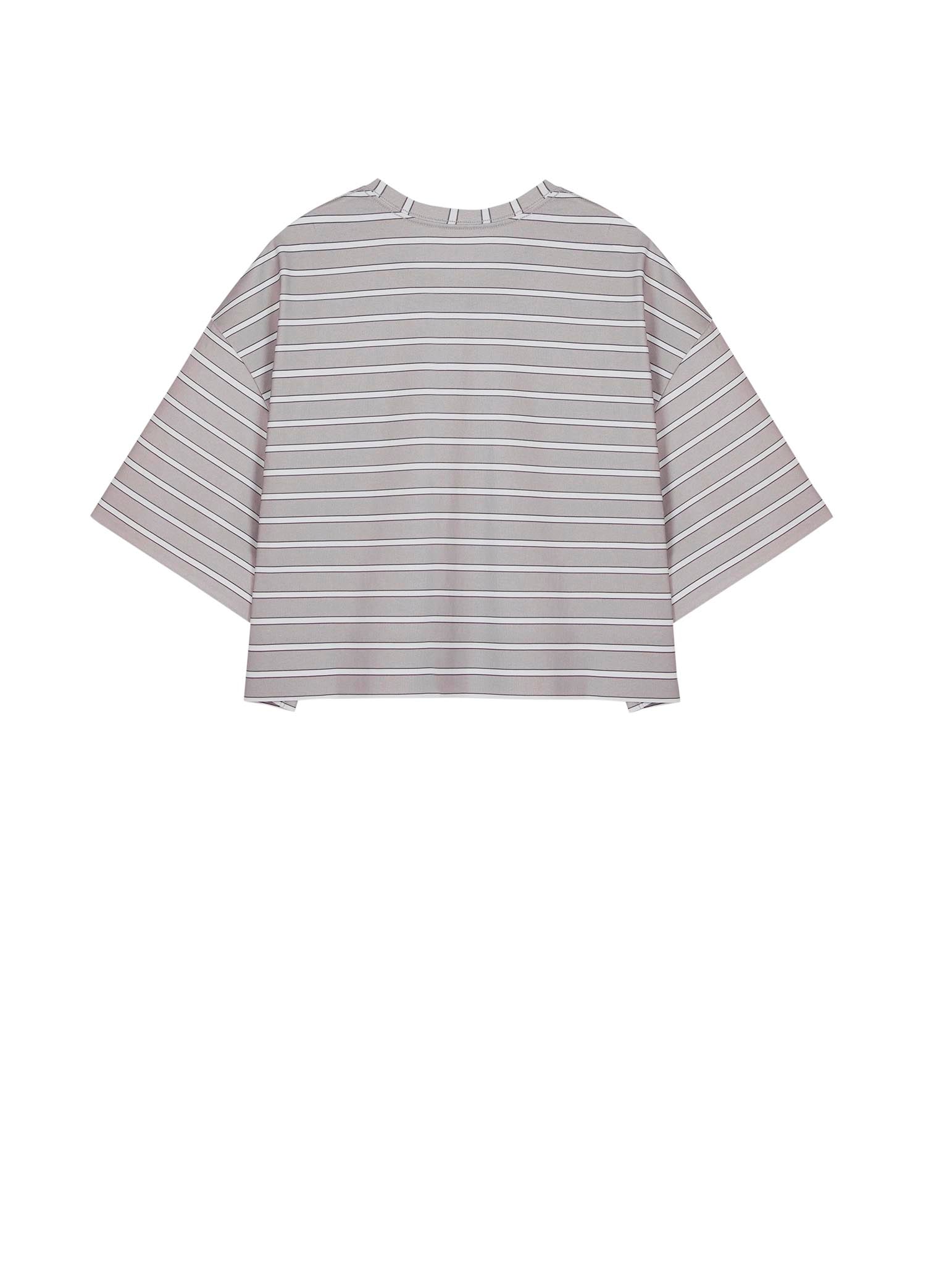 T-Shirt / JNBY Loose Fit Stripped H-Line Cotton T-Shirt