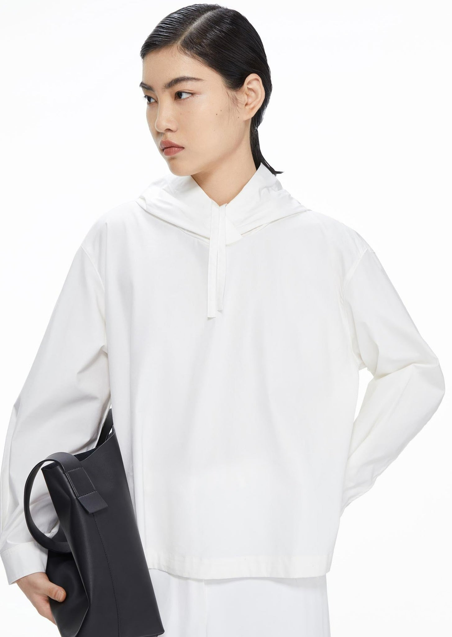 Shirts / JNBY Loose Fit Drawstring Hooded A-Line Shirt