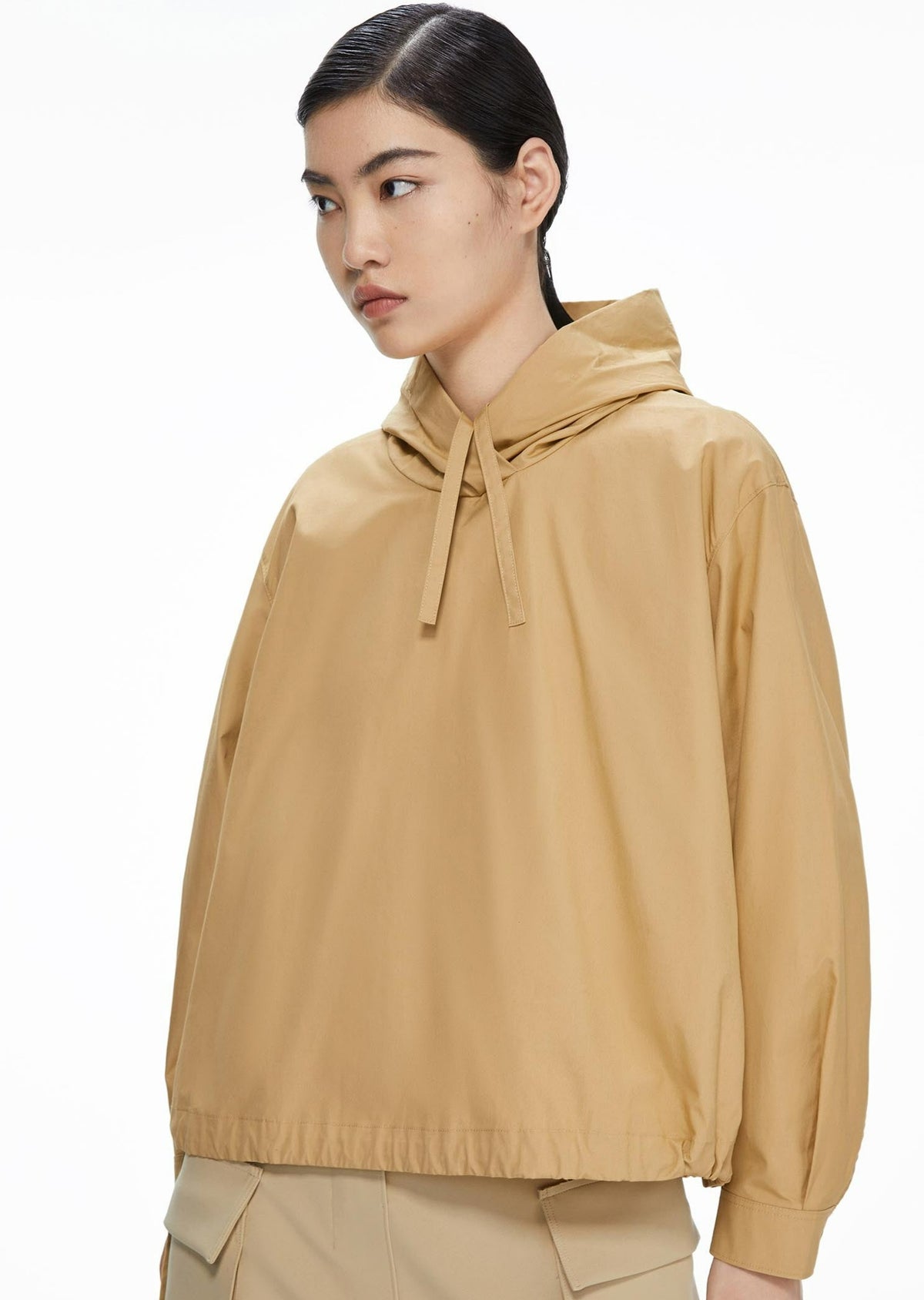 Shirts / JNBY Loose Fit Drawstring Hooded A-Line Shirt